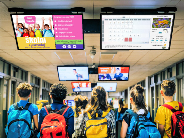 Digitální informační LCD displeje pro školy: vyměňte zastaralé nástěnky za moderní řešení